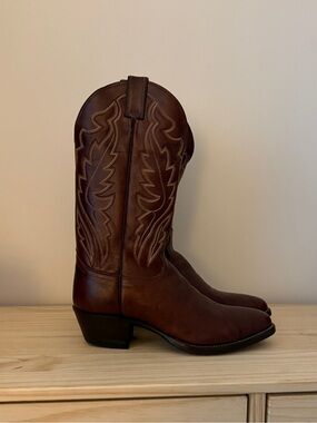 Justin Boots Men's Brown Leather Western Cowboy Boots NWOT